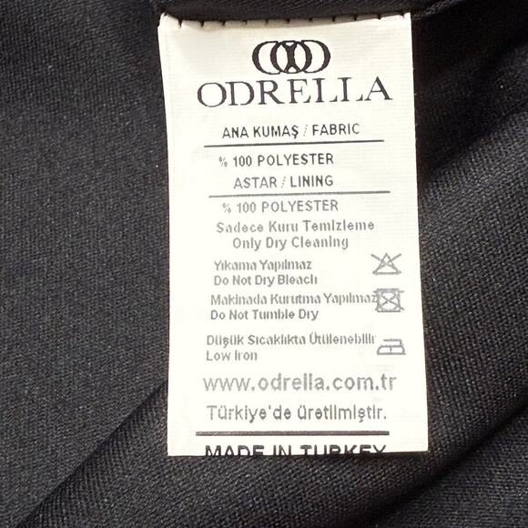 ODRELLA Black Party Dress Red ROSES Embroidered US 36 EU 34 A-Line Padded Cups - Picture 12 of 16